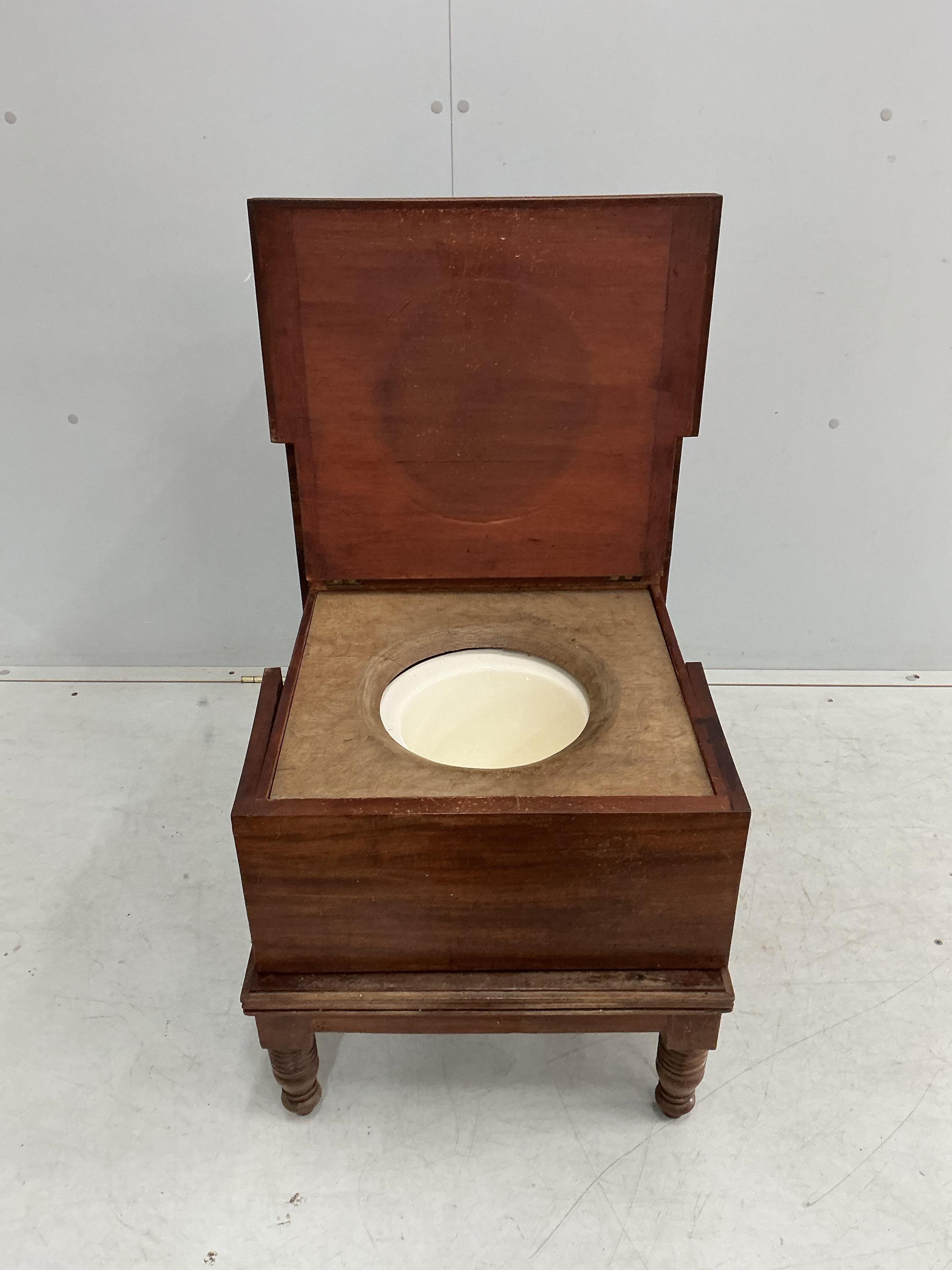 A Regency mahogany step commode, width 48cm, depth 73cm, height 73cm